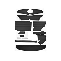 JUEGO TAPICES PUERTAS/TABLERO/COSTADOS INTERIOR,  MK1 (PRE 70) 19 PIEZAS, NEGRO, INGLES. SKU MSSK1010